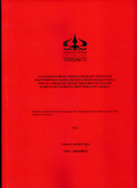 Image of ANALISIS DAMPAK WISATA EDUKASI TERHADAP EKONOMI DAN SOSIAL BUDAYA MASYARAKAT DESA WISATA EDUKASI CISAAT, KECAMATAN CIATER KABUPATEN SUBANG, PROVINSI JAWA BARAT