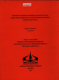 Image of PENTINGNYA PENERAPAN KESEHATAN,KEAMANAN DANKESELAMATAN KERJA (K3) DALAM OPERASIONAL KITCHENDI MELIA BALI HOTEL