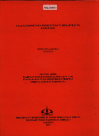 Image of ANALISIS KOMPONEN PRODUK WISATA DI KABUPATEN KARAWANG