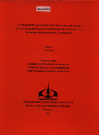 Image of ANALISIS KEPUASAN KONSUMEN PADA FASILITAS RUANG TUNGGU KEBERANGKATAN INTERNASIONAL TERMINAL TIGA BANDARA SOEKARNO HATTA TANGERANG