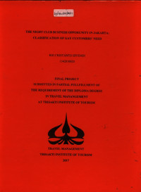 Image of THE NIGHT CLUB BUSINESS OPPORUNITY IN JAKARTA:CLASSIFICATION OF GAY CUSTOMERS’ NEED