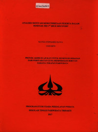 Image of ANALISIS MOTIVASI KEIKUTSERTAAN PESERTA DALAM ACARA SEMINAR THE 3rd MICE DISCOVERY
