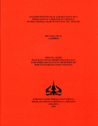 Image of ANALISIS POTENSI NILAI ATRAKSI MANU-HUASEBAGAI DAYA TARIK WISATA BUDAYADI DESA MAMALA KABUPATEN MALUKU TENGAH
