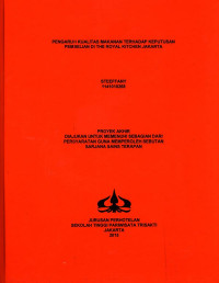 Image of PENGARUH KUALITAS PRODUK MAKANAN TERHADAP KEPUTUSAN PEMBELIAN DI THE ROYAL KITCHEN JAKARTA