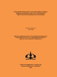 Image of PENGARUH PENGETAHUAN DAN KEMAMPUAN KERJA TERHADAP KINERJA KARYAWAN DEPARTMENT FRONT OFFICE  DI FRASER PLACE SETIABUDI