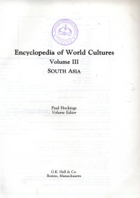 Image of Encyclopedia of world cultures:volume III south asia