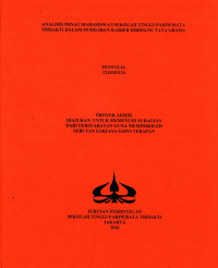 Image of ANALISIS MINAT MAHASISWA/I SEKOLAH TINGGI PARIWISATA TRISAKTI DALAM PEMILIHAN KARIER DIBIDANG TATA GRAHA