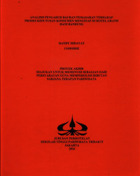 Image of ANALISIS PENGARUH BAURAN PEMASARAN TERHADAPPROSES KONSUMEN MENGINAP DI HOTEL GRAND HANIBANDUNG