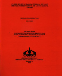 Image of ANALISIS KUALITAS MAKANAN TERHADAP KEPUASAN PELANGGAN DI PERSTIGE BAR AND LONGUE KEMANG JAKARTA
