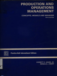 Image of Production and Operations Management concepts, models and behavior