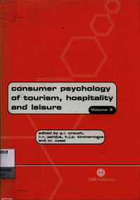 Image of Consumer psychology of tourism, hospitality and leisure : volume 3