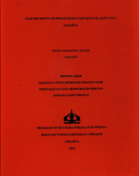 Image of ANALISIS MOTIVASI PENGUNJUNG CAFE BATAVIA, KOTA TUA JAKARTA